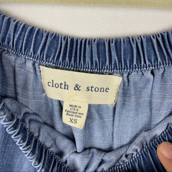 Cloth & Stone chambray off shoulder blouse top XS - Picture 2 of 5